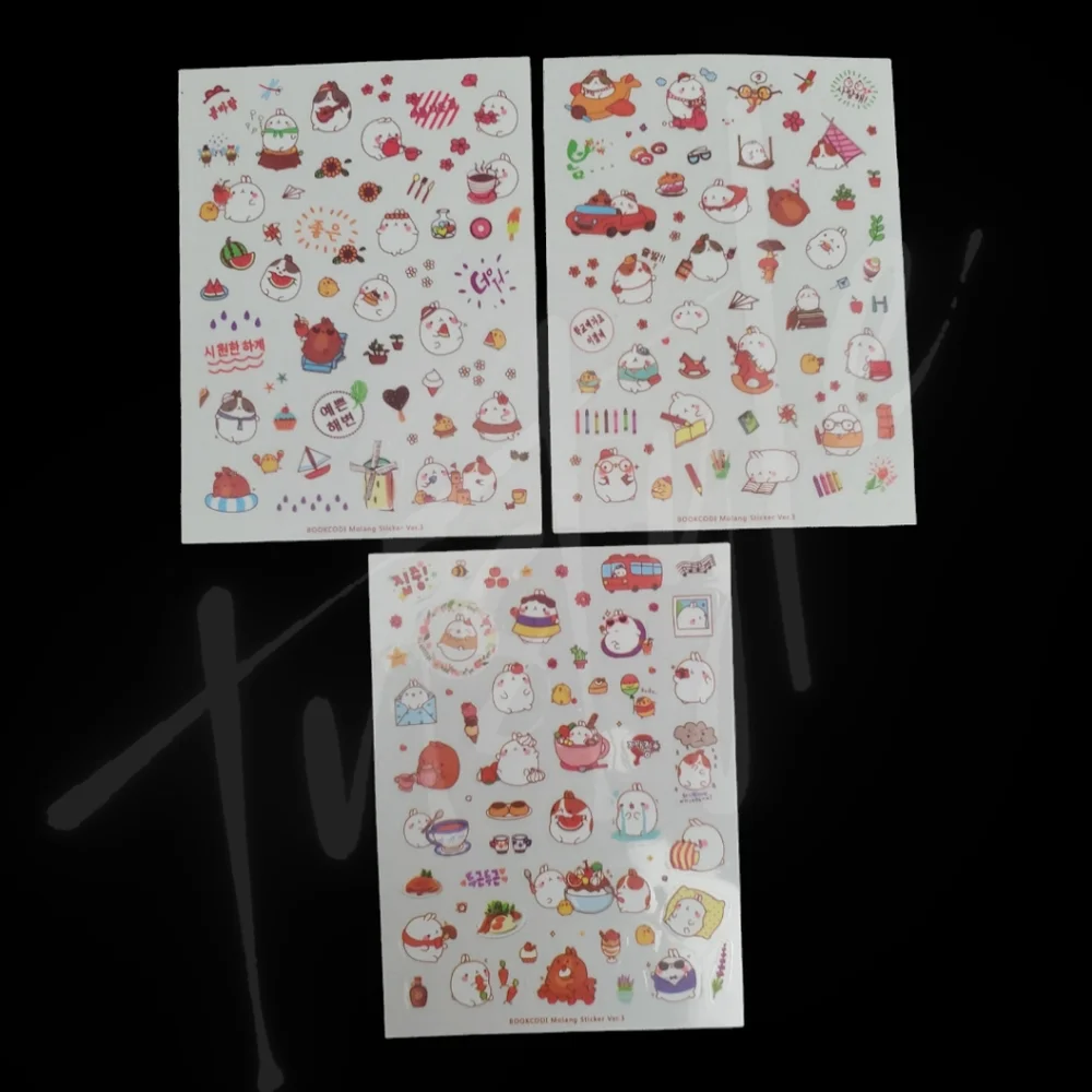 ⭐️3/$20⭐️ Molang & Friends Transparent Sticker Sheets